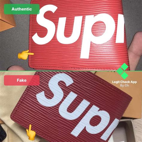 supreme lv card holder fake|real supreme markings.